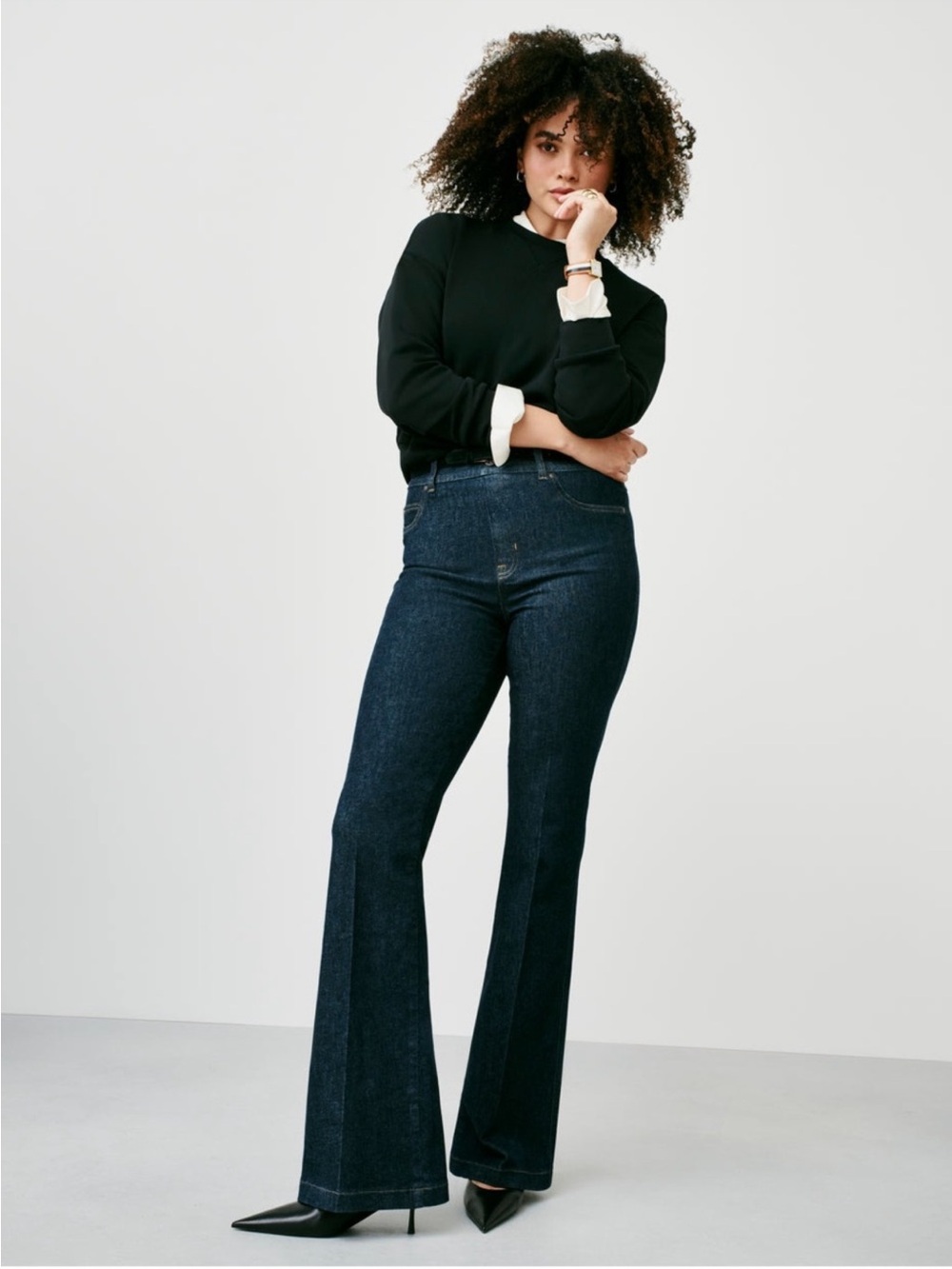 SPANX High-Rise Flare Jeans with EveryWear Built-in Booty and Tummy Shaping Tech